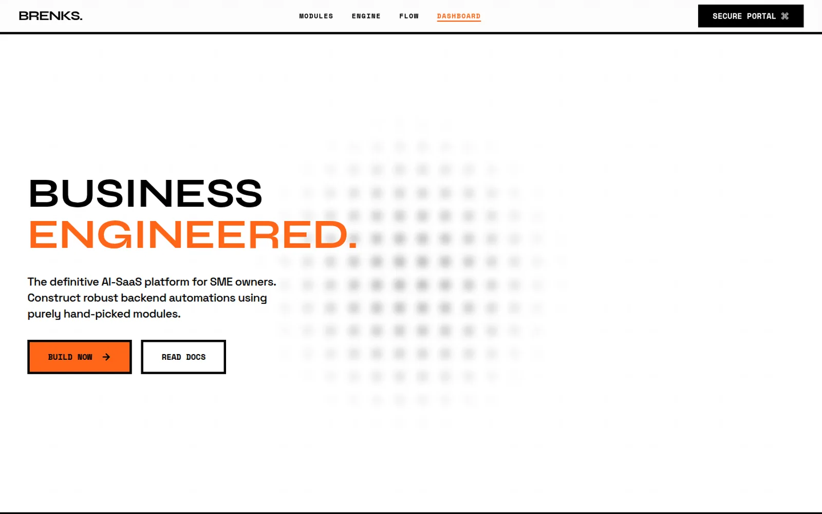 Brenks landing page — business, engineered
